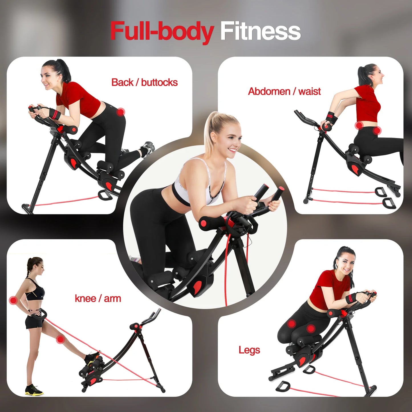 Fitness AB Machine Abdominal Trainer Dual Track Core Workout Equipment