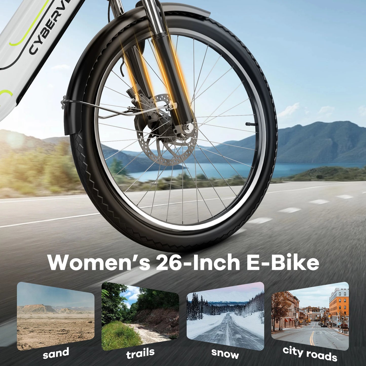 CYBERVELO EK7 Electric Bike 1000W Peak 48V 25Ah Detachable Battery