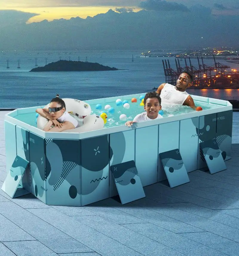 Foldable No Inflatable Family Pool PVC Portable Backyard