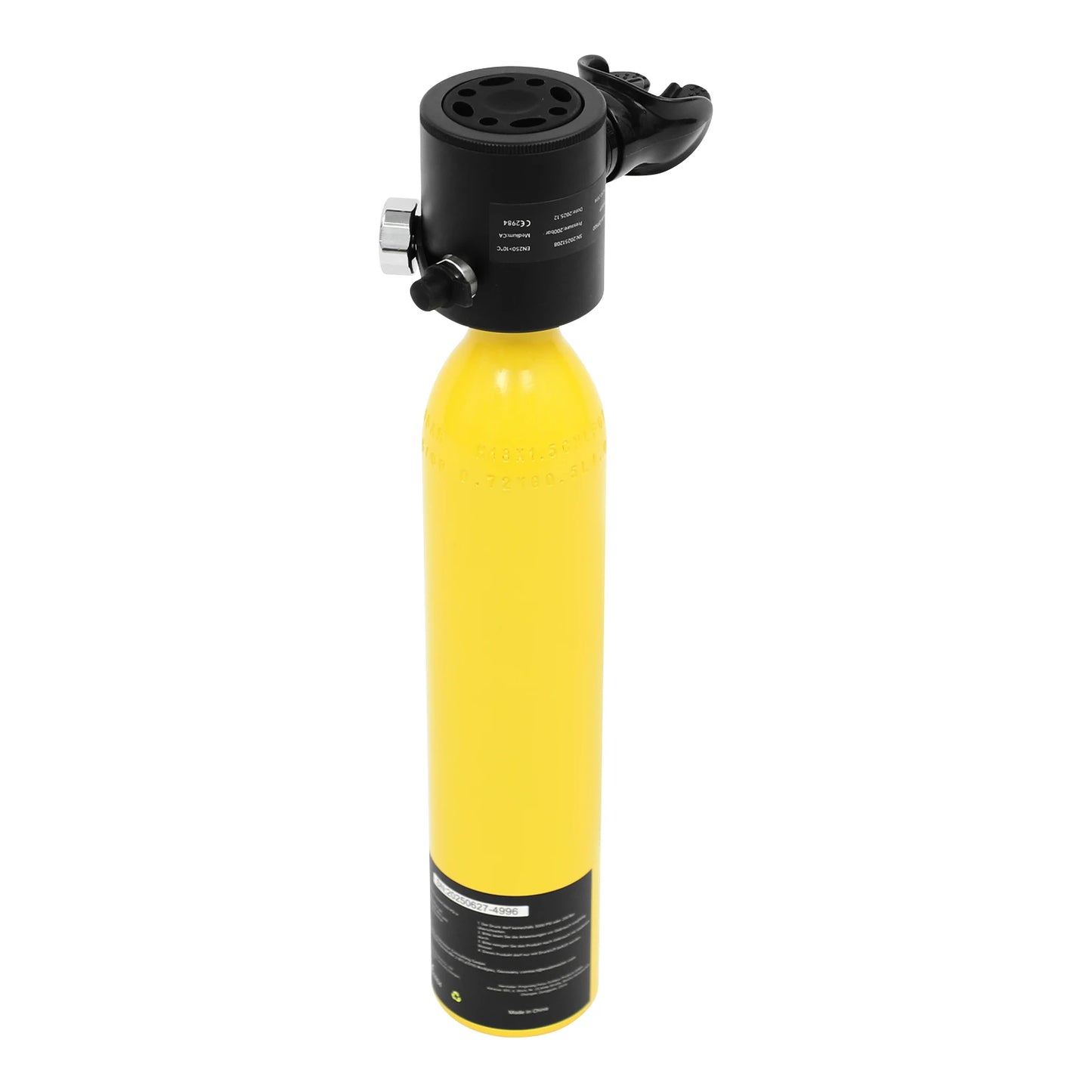 0.5L Mini Scuba Tank Diving Air Tank, Portable Underwater Breathing Apparatus for Shallow Snorkeling, Water Rescue,  with Manual Pump, Emergency Backup, Anti-Drop Strap
