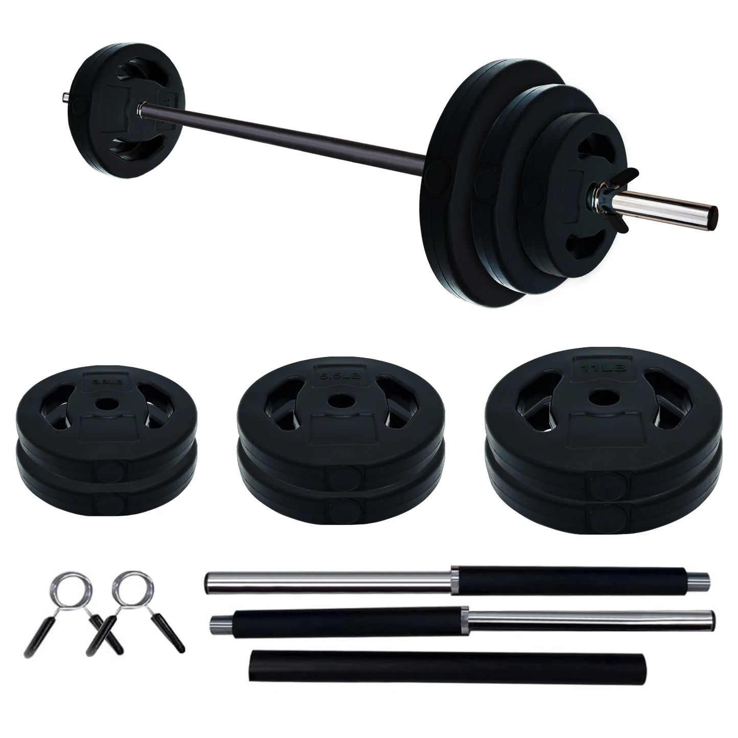 HiMISS Adjustable Barbell Weight Set for Home and Gym Training