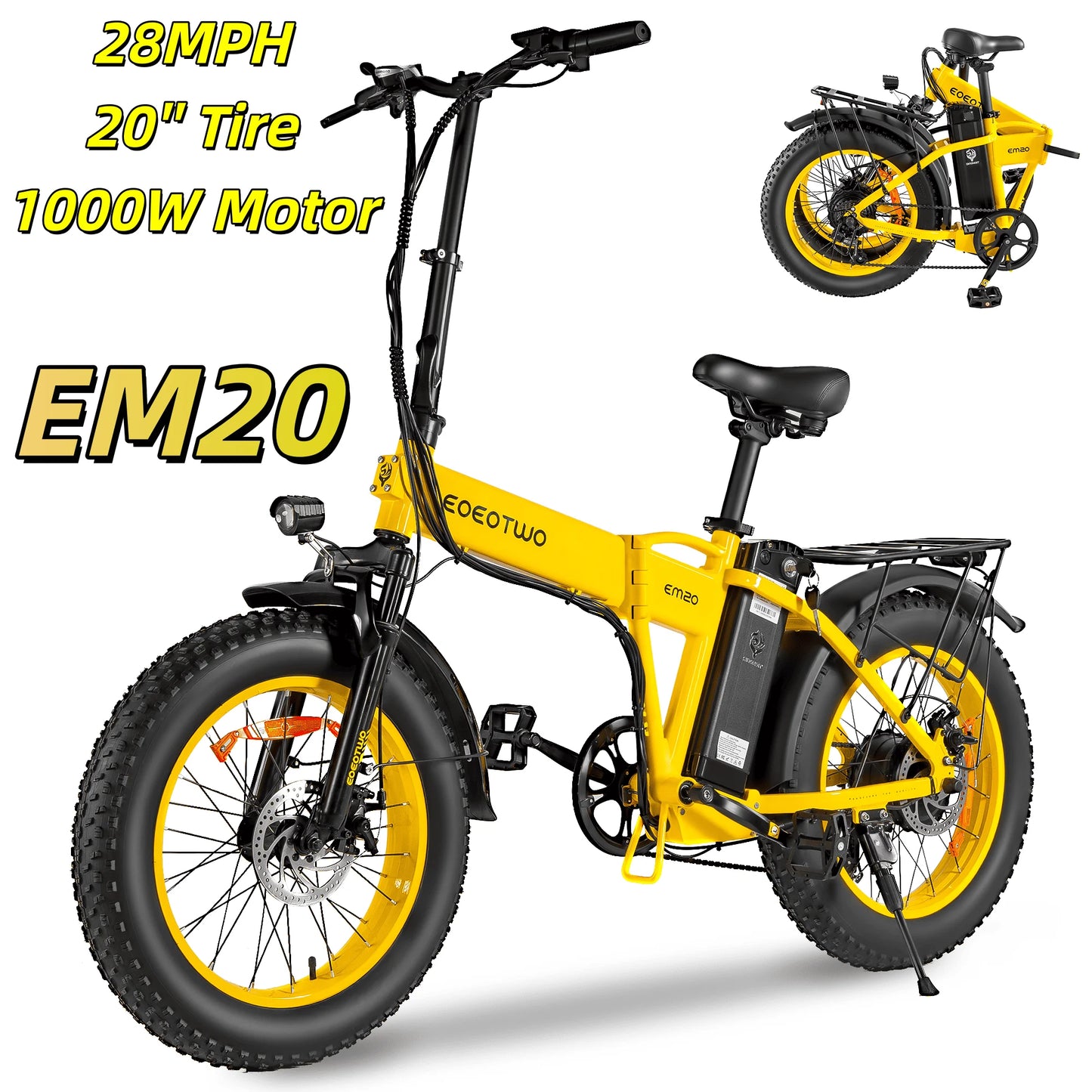 EOEOTWO 1500W Electric Bike With 48V 15Ah Battery Pack