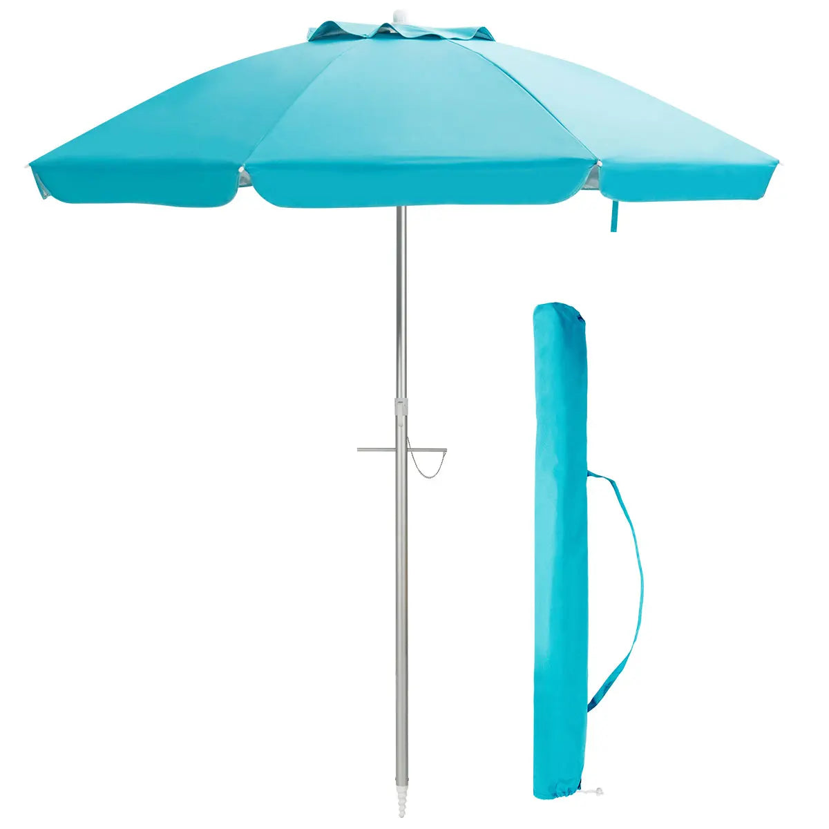 Homasis Portable Patio Beach Umbrella With Tilting Canopy