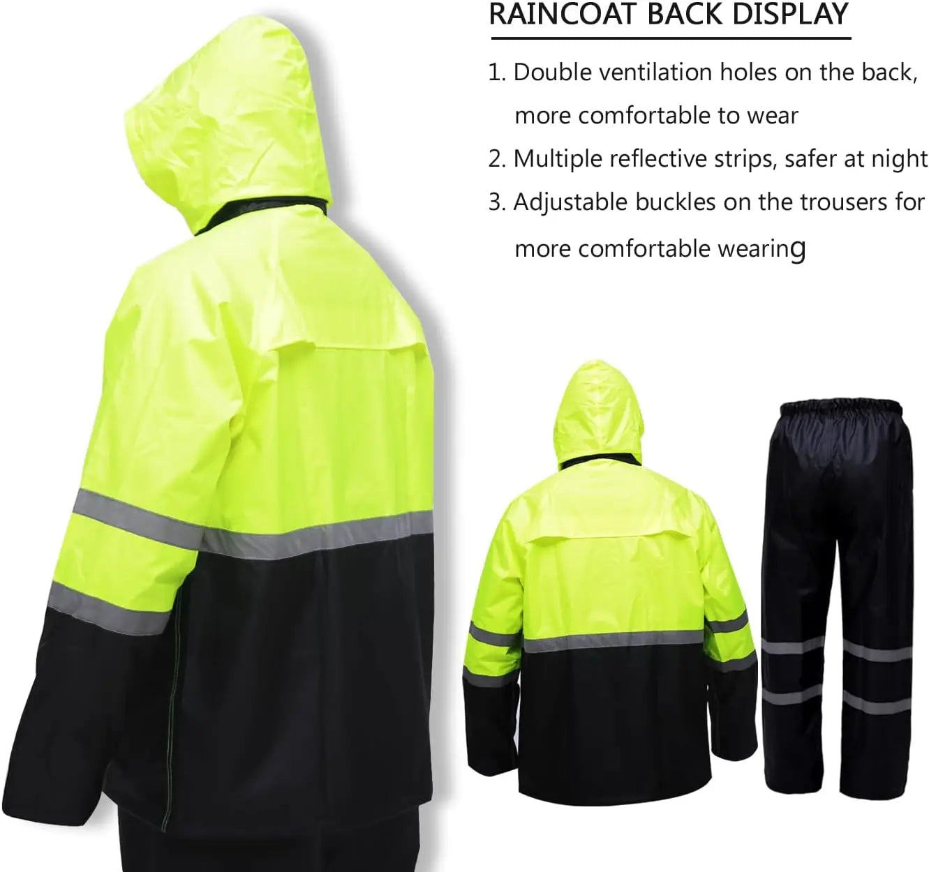 Waterproof Rain Suit For Men And Women With Reflective Gear