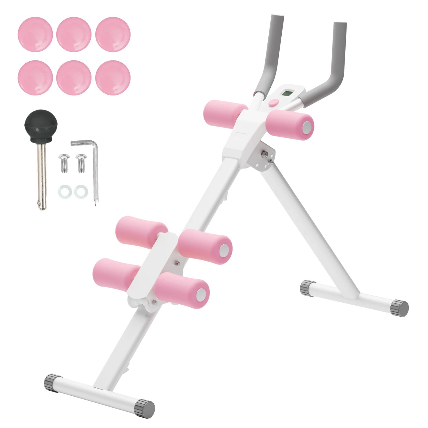 Abdominal Ab Machine Trainer Core Workout Foldable Home Gym Equipment 4-Level Waist Toner with Knee Protection 250 lbs Capacity for Men & Women