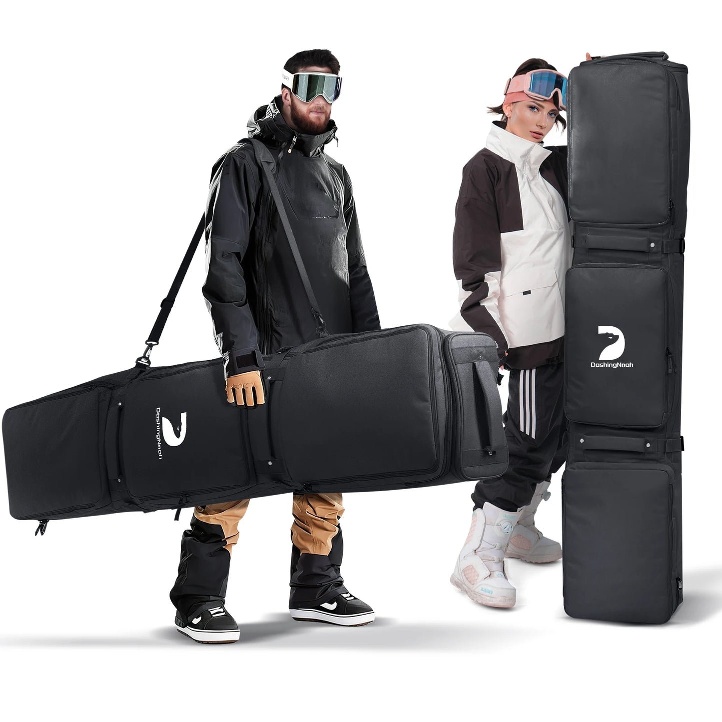 Wheeled Ski And Snowboard Bag Carrier Case For Winter Sports