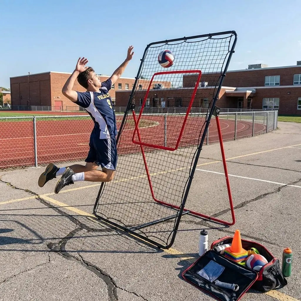 HiMISS Volleyball Rebounder Net for Bumping, Setting, Spiking