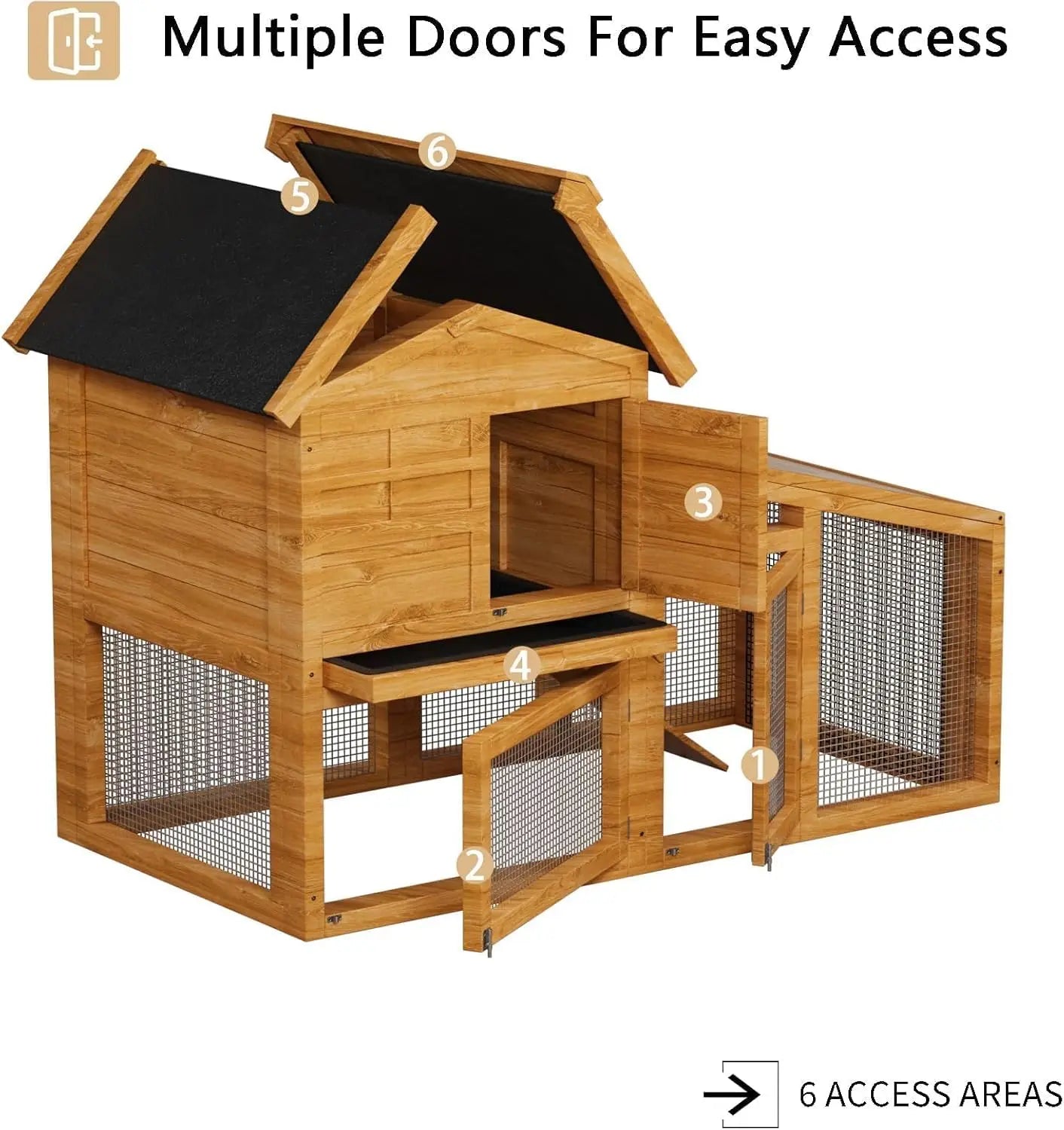 HiMISS Chicken Coop With Run And Rabbit Cage Weatherproof