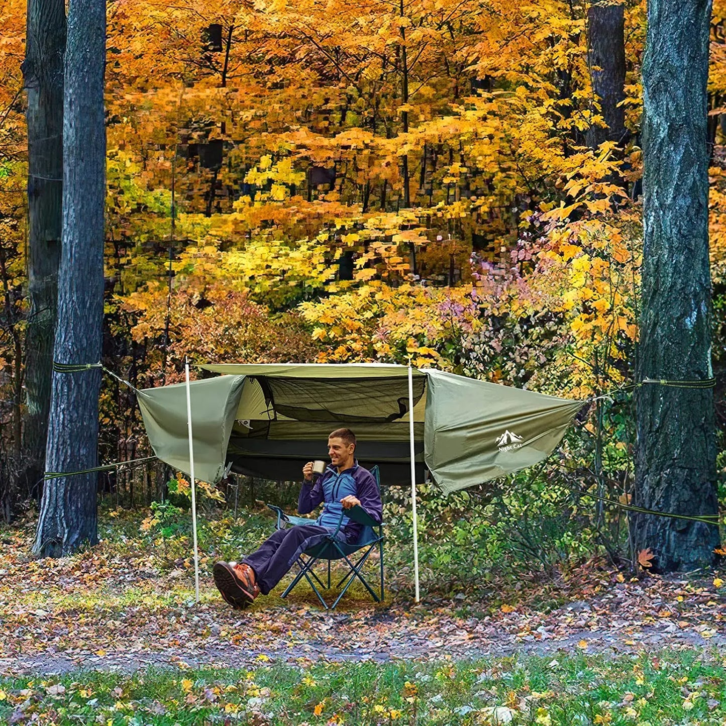 Night Cat Hammock Tent With Mosquito Net And Rainfly