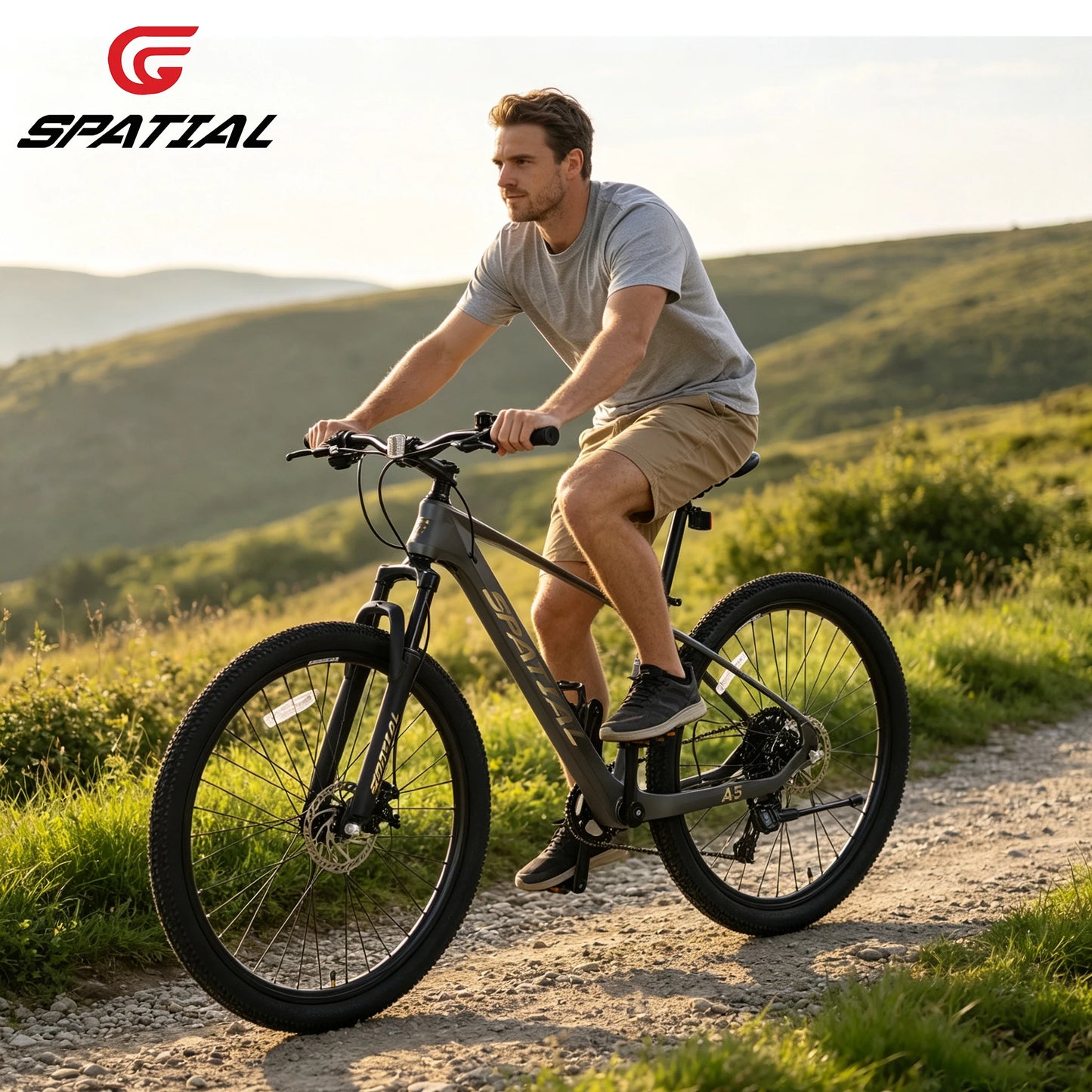 SPATIAL MT275FS 27.5 Inch Hardtail MTB, 8 Speed Mountain Bike, Adult Bicycle, Lightweight Magnesium Alloy Frame, Suspension Fork, Front & Rear Disc Brakes