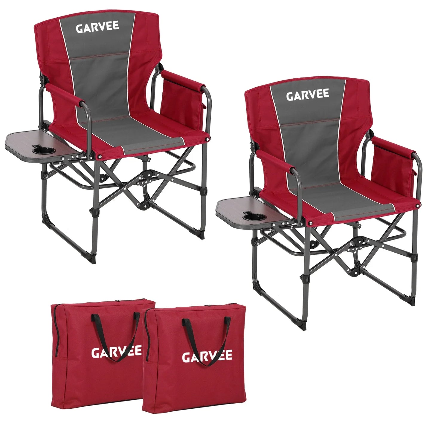 HiMISS Heavy Duty Folding Directors Chair 400 Lb Capacity Cupholder