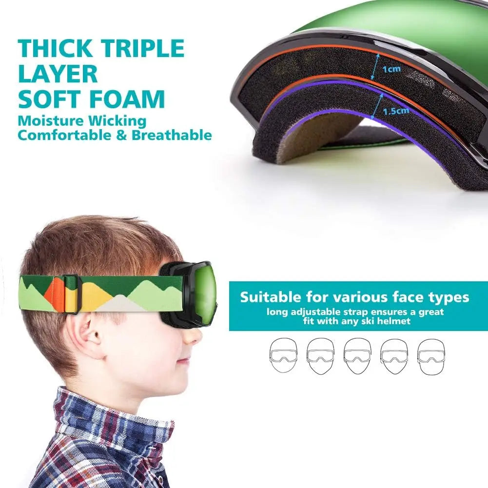 OutdoorMaster Kids Ski Snowboard Goggles