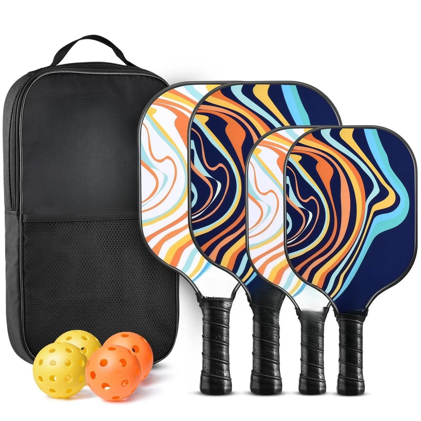 Lightweight Fiberglass Pickleball Paddle Set With Carry Bag