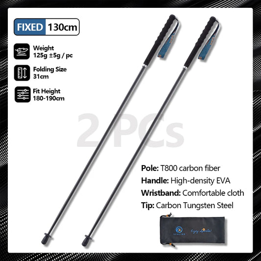 Okhealing T800 Carbon Fiber Collapsible Trekking Poles For Hiking