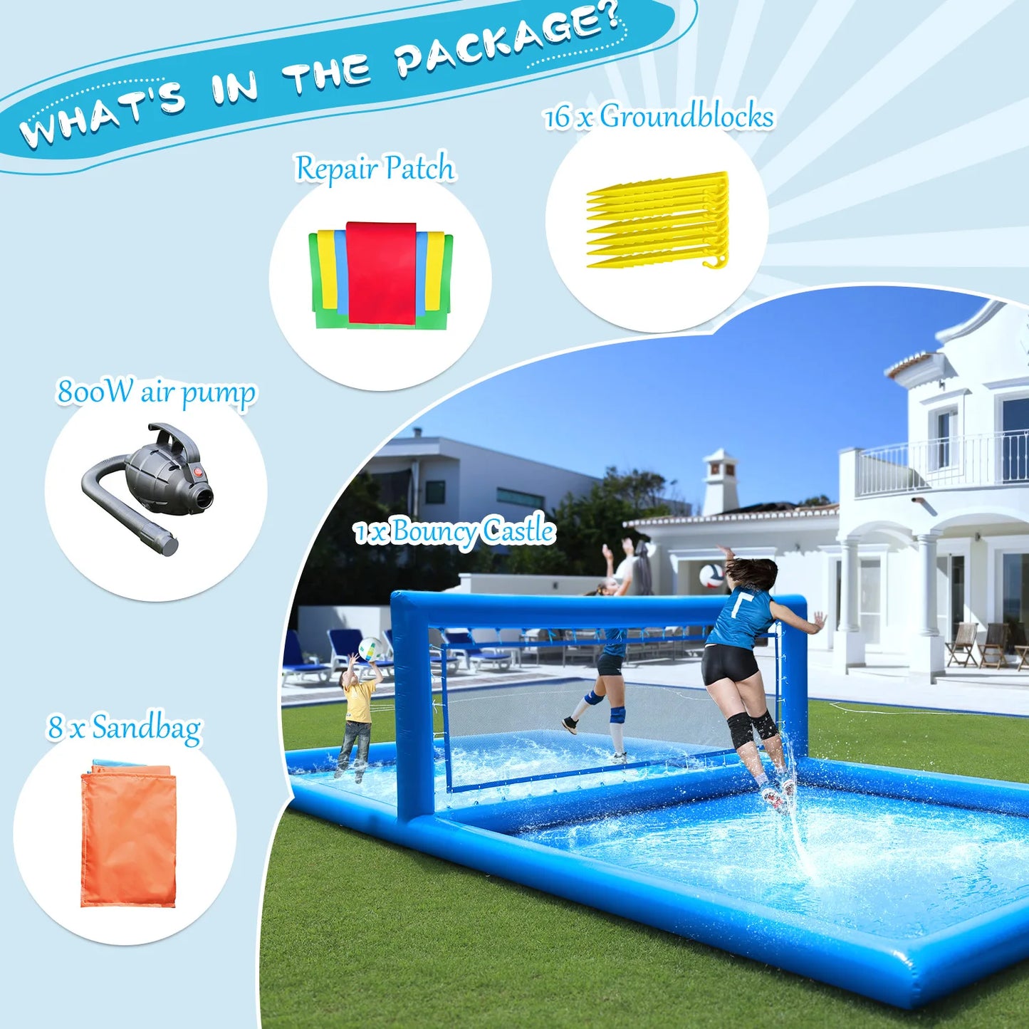 RTS Inflatable Volleyball Court Outdoor Water Sports Play Area