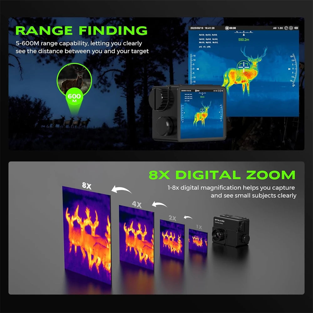 Gtmidea Thermal Imaging Scope Featuring Ai Super Resolution Night Vision