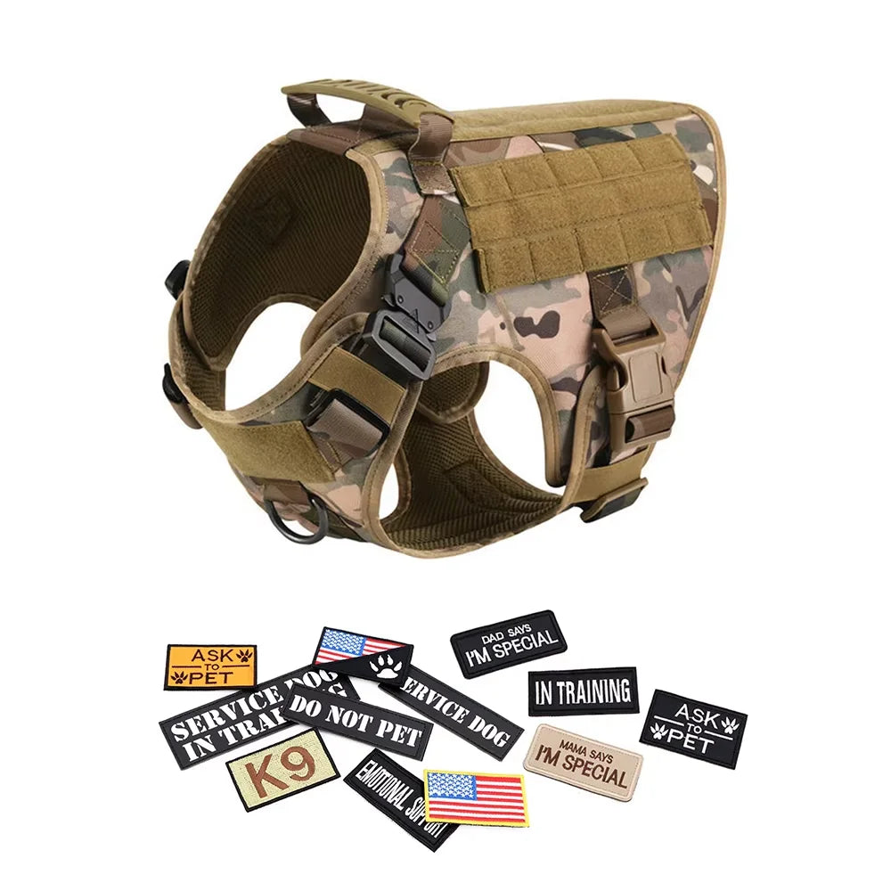Petravel Tactical Nylon Dog Harness Vest And Leash Set