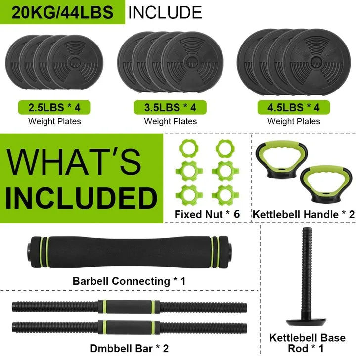 TWISTER.CK Adjustable Dumbbells 4-In-1 Home Gym Set