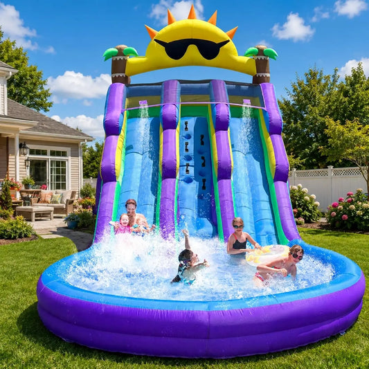 Inflatable Water Slide With Splash Pool For Backyard Parties