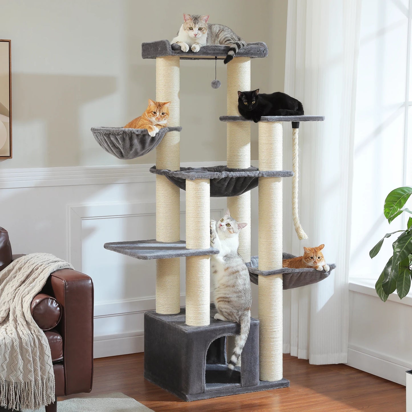 Pawz Road Large Robust Cat Tree Tower With Hammock
