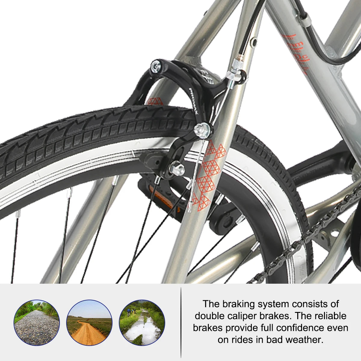 Hiland Hybrid Bikes Aluminum Frame 700C Wheels Shimano Drivetrain