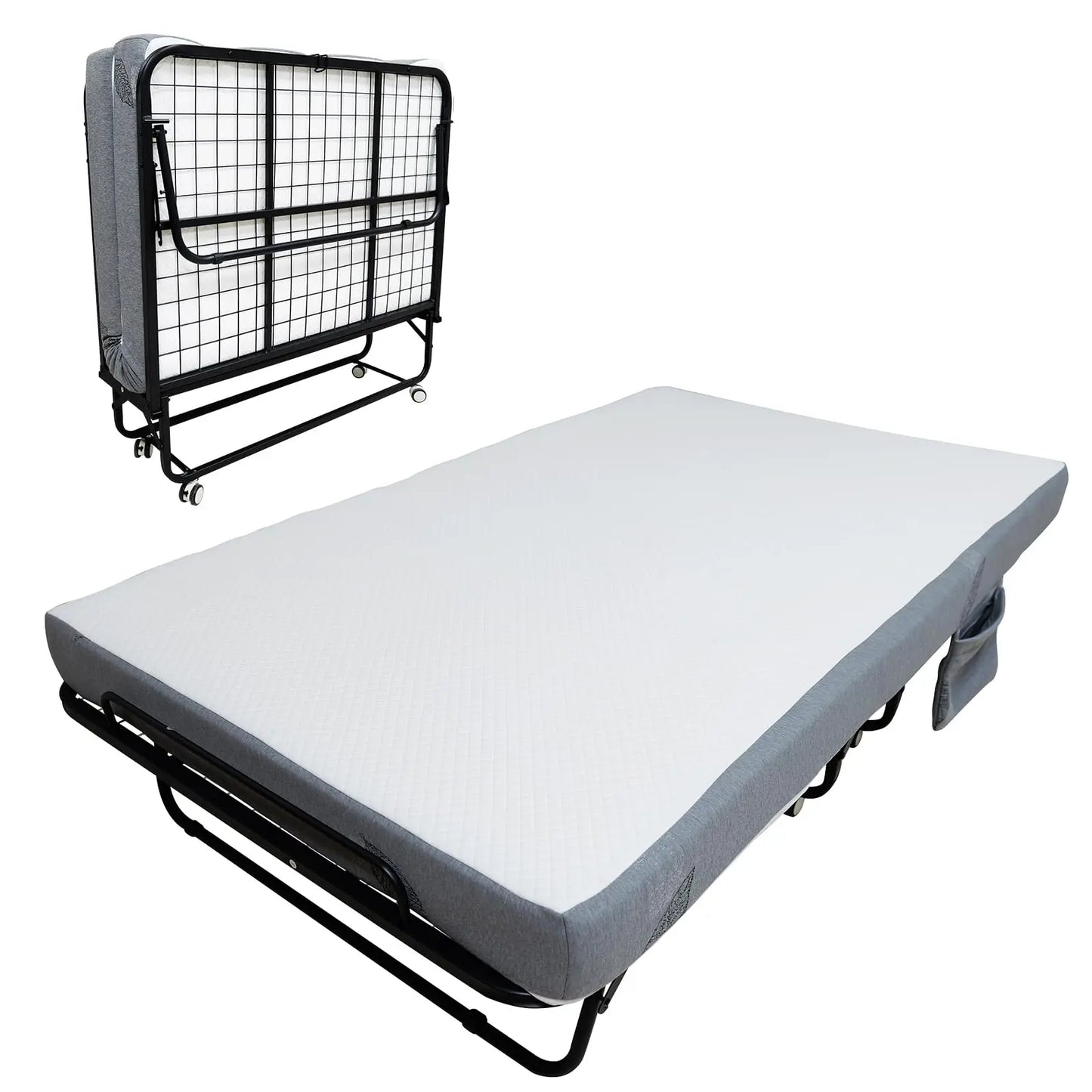 HiMISS Folding Bed With Memory Foam Mattress Portable Rollaway Bed For Adults