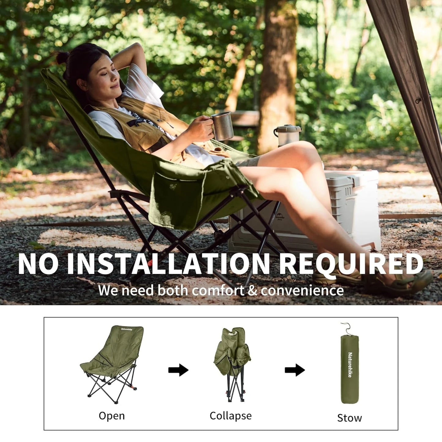 Naturehike High Back Moon Chair For Camping Outdoor Leisure