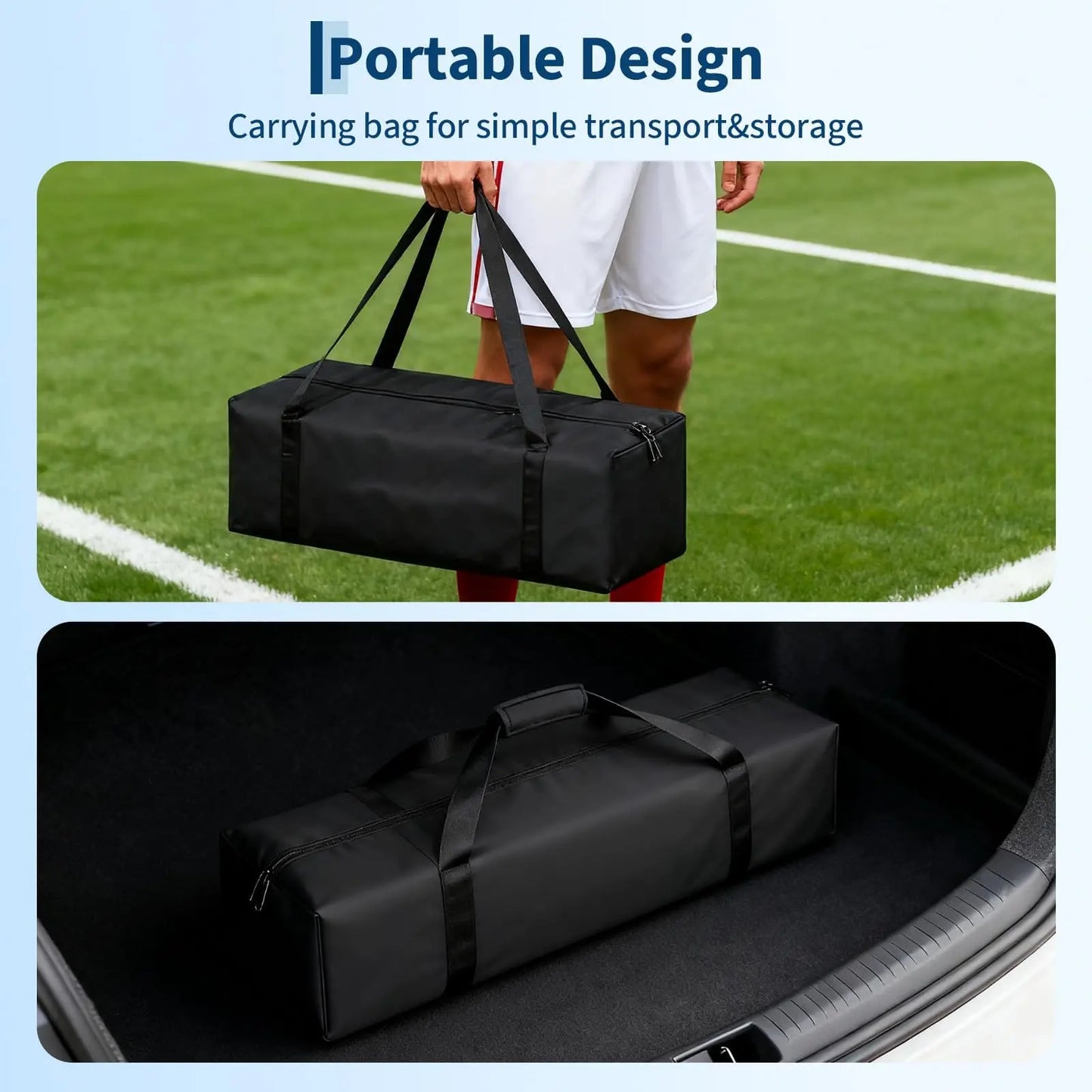 HiMISS Portable Foldable Soccer Goal With Carry Bag Heavy Duty Steel