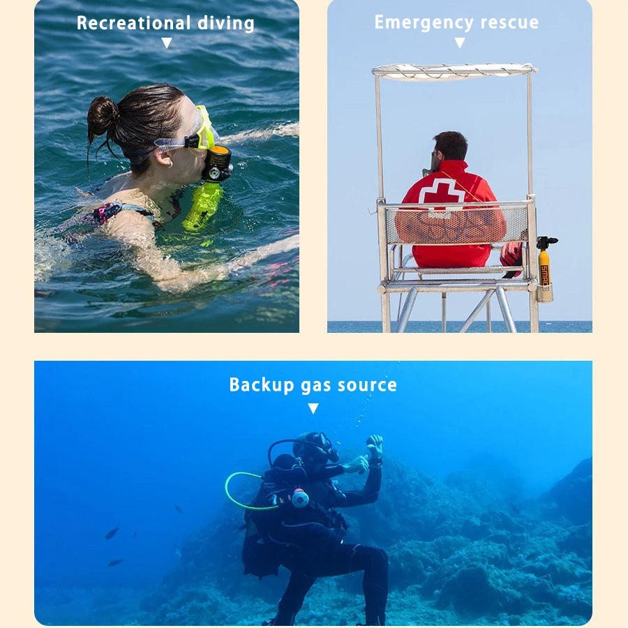 TRIMIX Mini Scuba Tank 6-10 Min Underwater Breath With Snorkeling Mask
