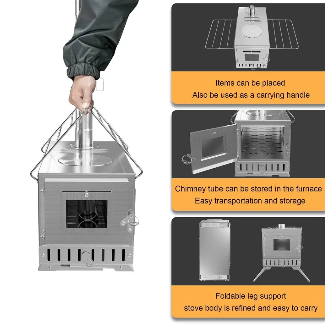 Wood Burning Stove Portable Outdoor Heating And Cooking
