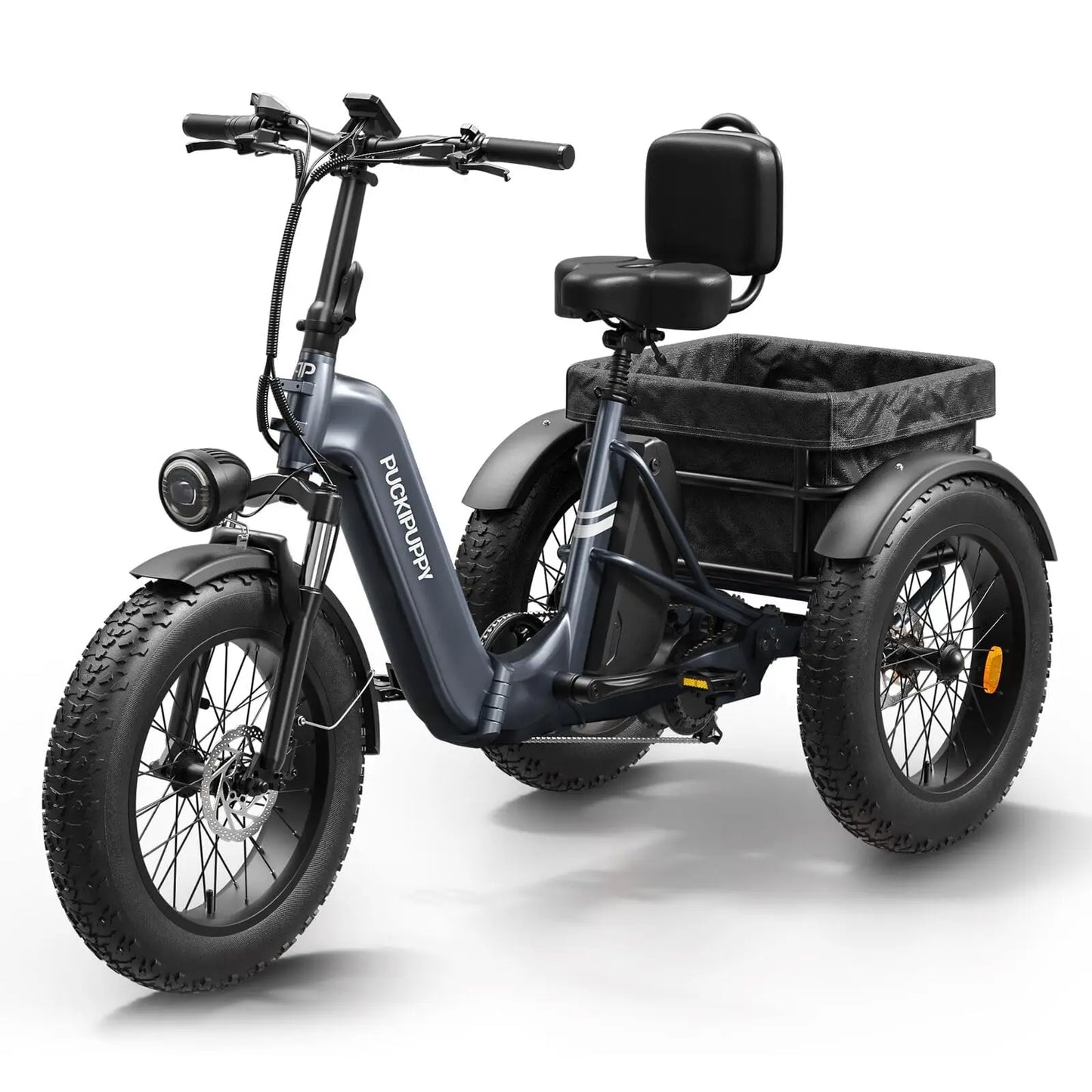 PUCKIPUPPY Husky Electric Trike 960W Peak Motor 60 Mile Range