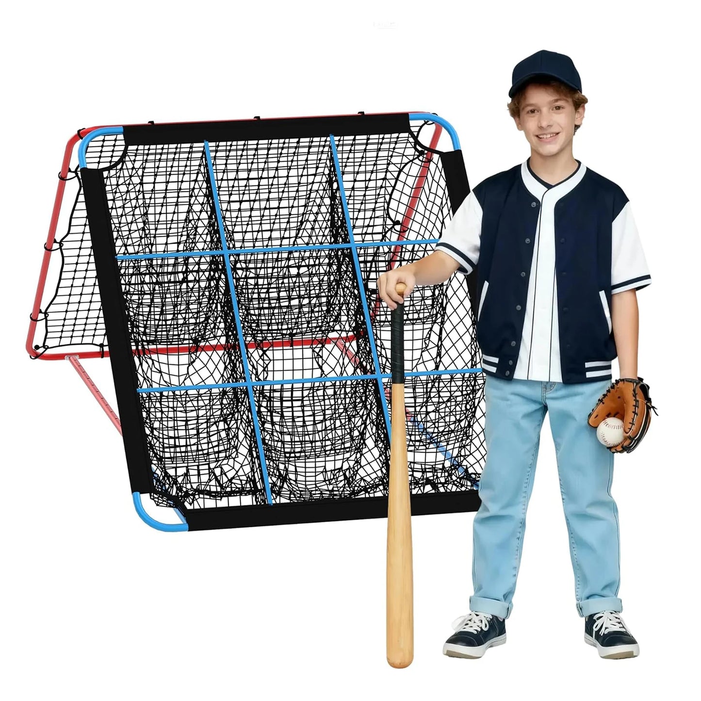 HiMISS Baseball Rebounder Net With 12 Angles