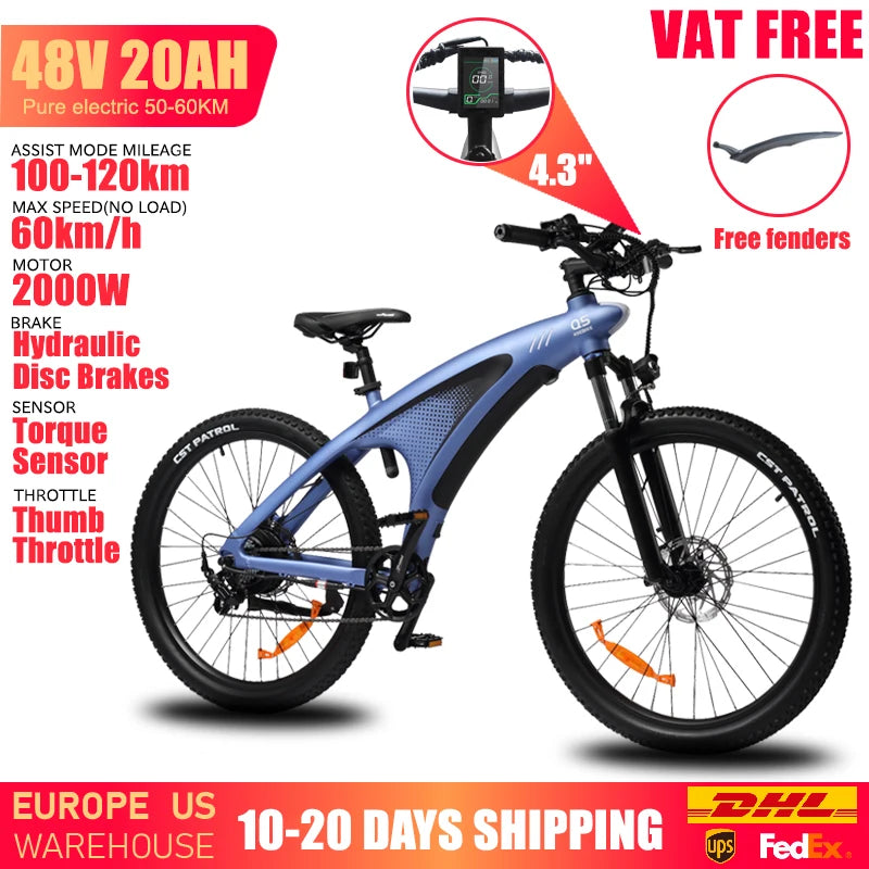 HUANCI Q5 Electric Bike 1000W 48V Adults E Bike Performance