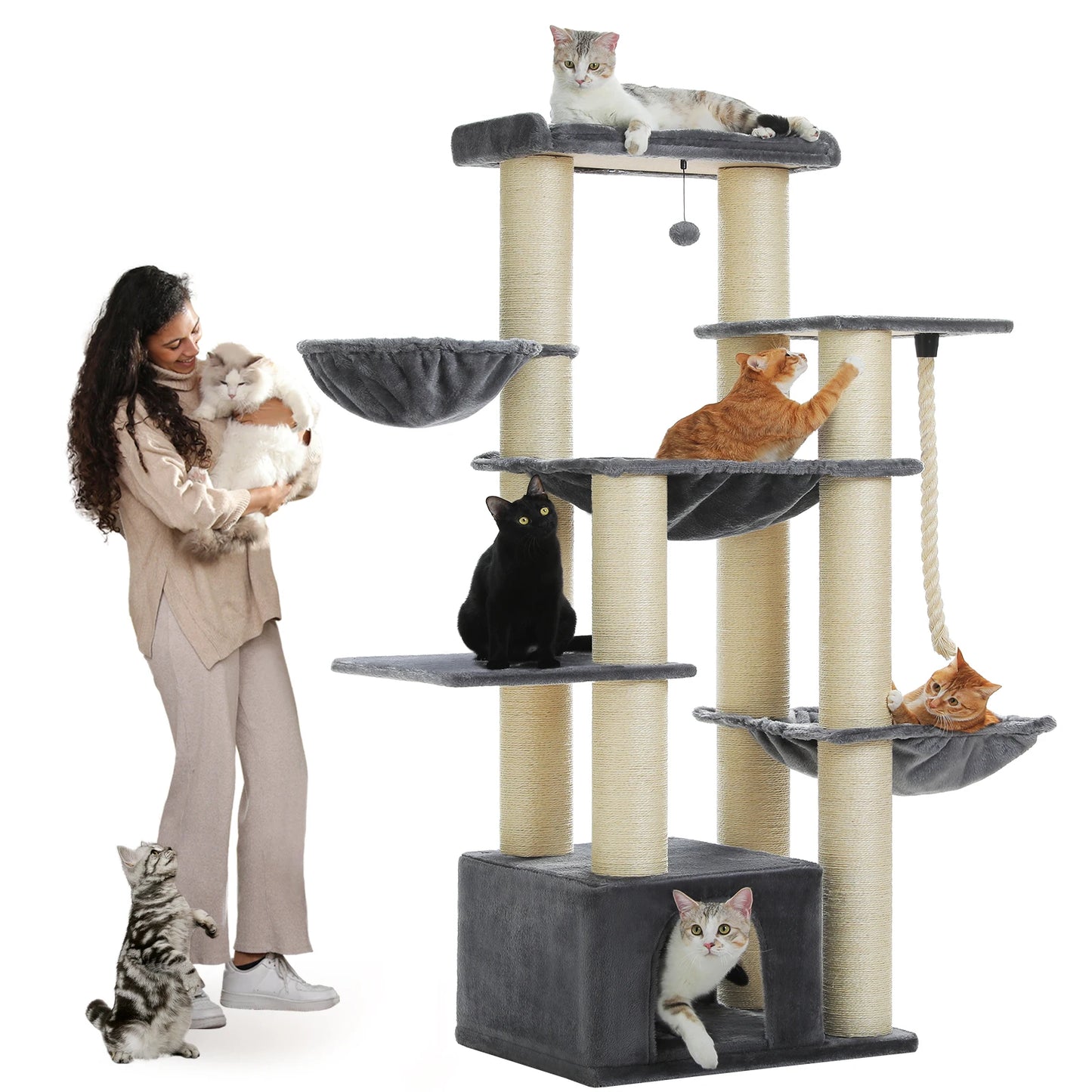 Pawz Road Large Robust Cat Tree Tower With Hammock