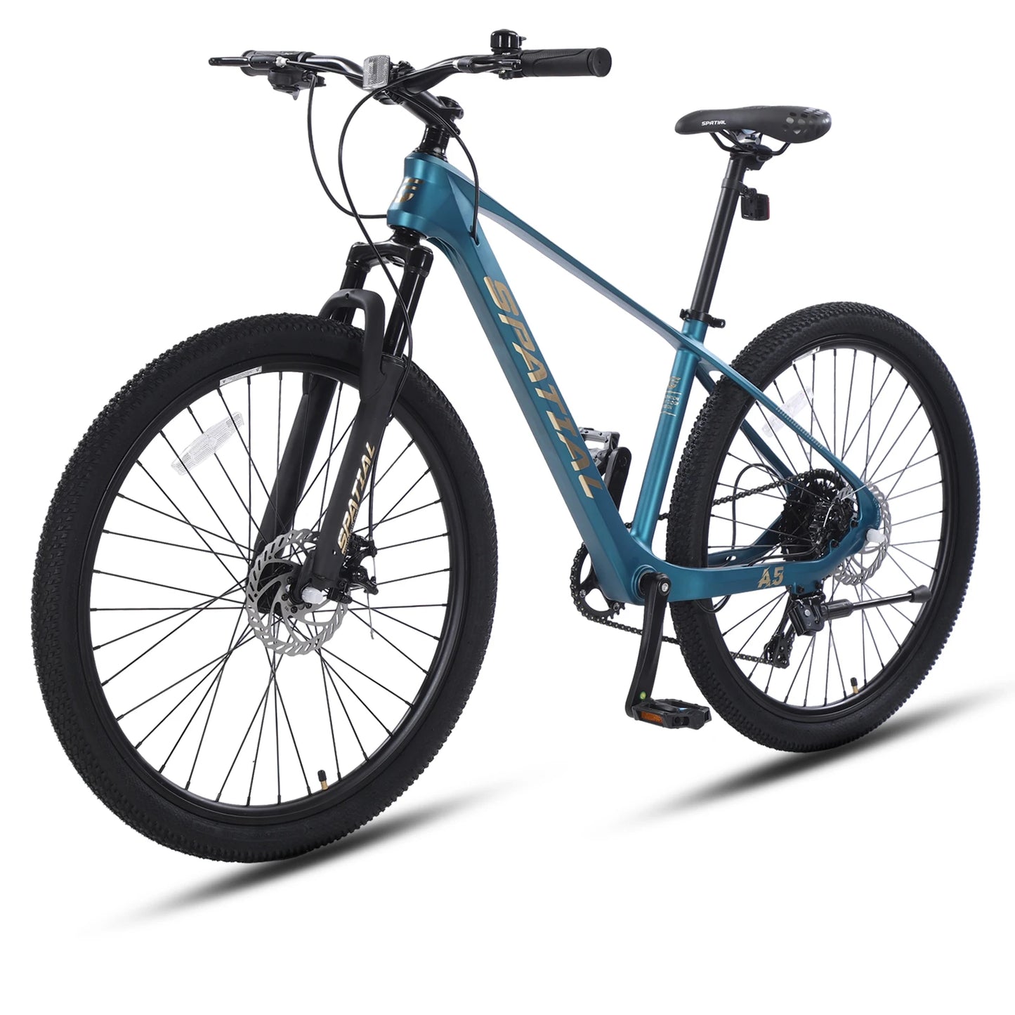 SPATIAL MT275FS 27.5 Inch Hardtail MTB, 8 Speed Mountain Bike, Adult Bicycle, Lightweight Magnesium Alloy Frame, Suspension Fork, Front & Rear Disc Brakes