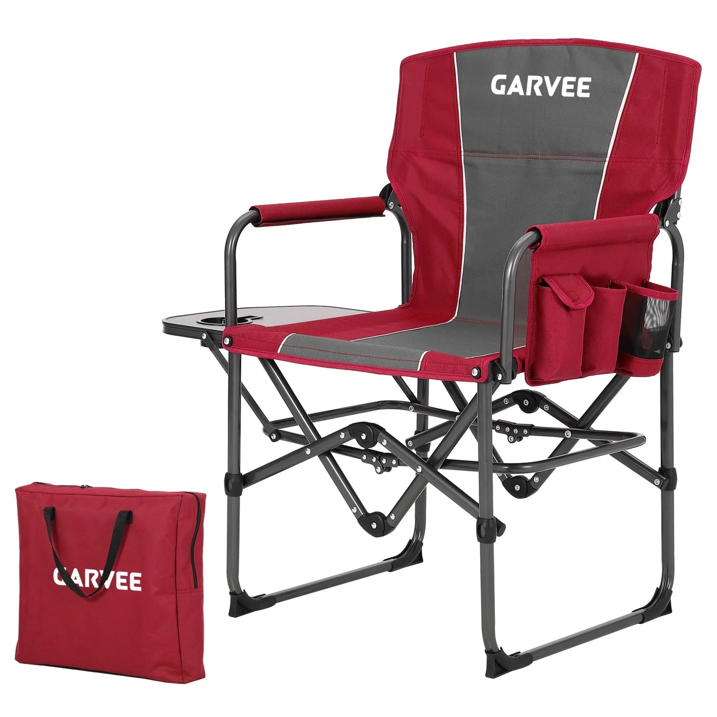 HiMISS Heavy Duty Folding Directors Chair 400 Lb Capacity Cupholder