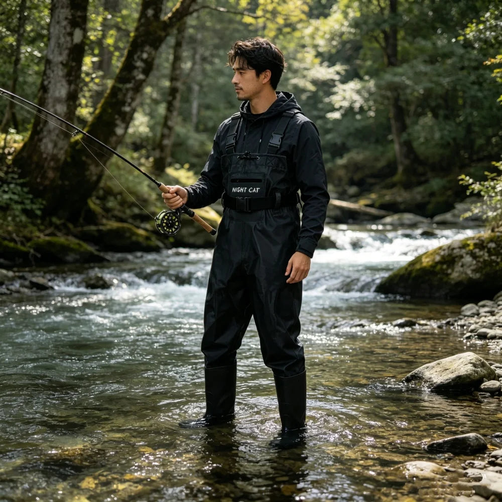 Night Cat Waterproof Chest Waders With Bootfoot And Belt