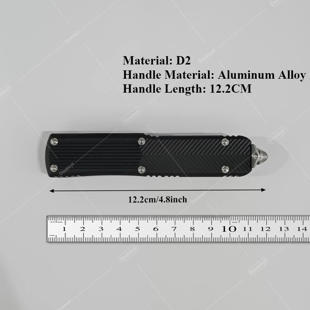 Compact D2 Steel Pocket Knife With Aluminum Alloy Handle