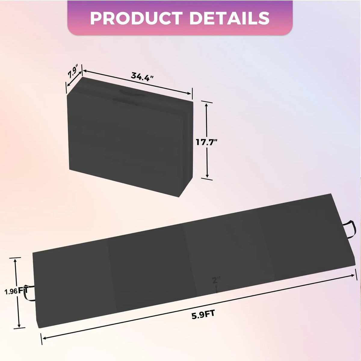 HiMISS Folding Gymnastics Mat for Tumbling Yoga and Home Fitness