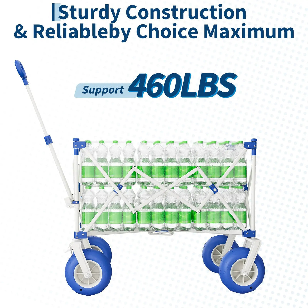 HiMISS Heavy Duty Folding Beach Wagon With All Terrain Wheels