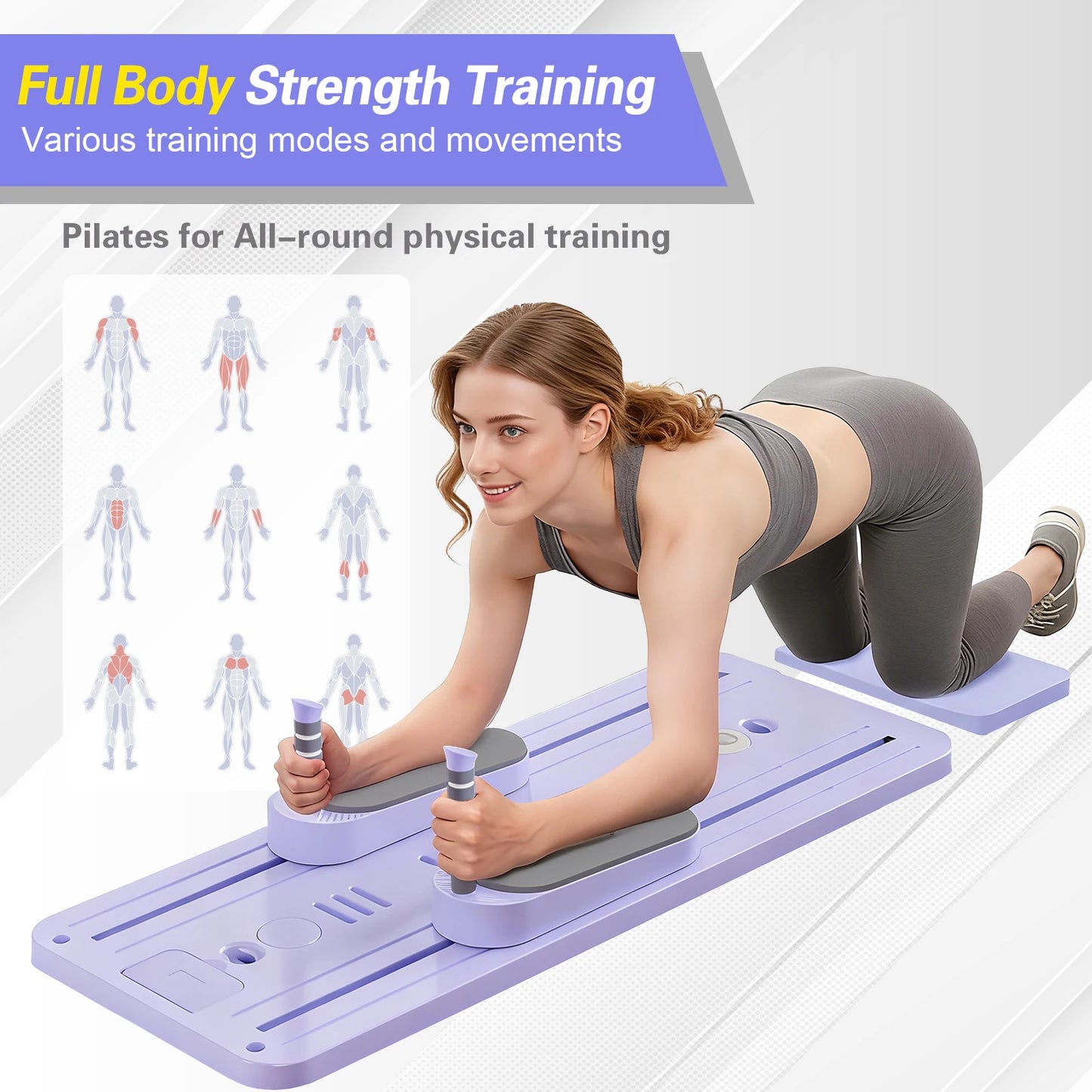 Foldable Pilates Bar Ab Board For Full Body Workout Equipment