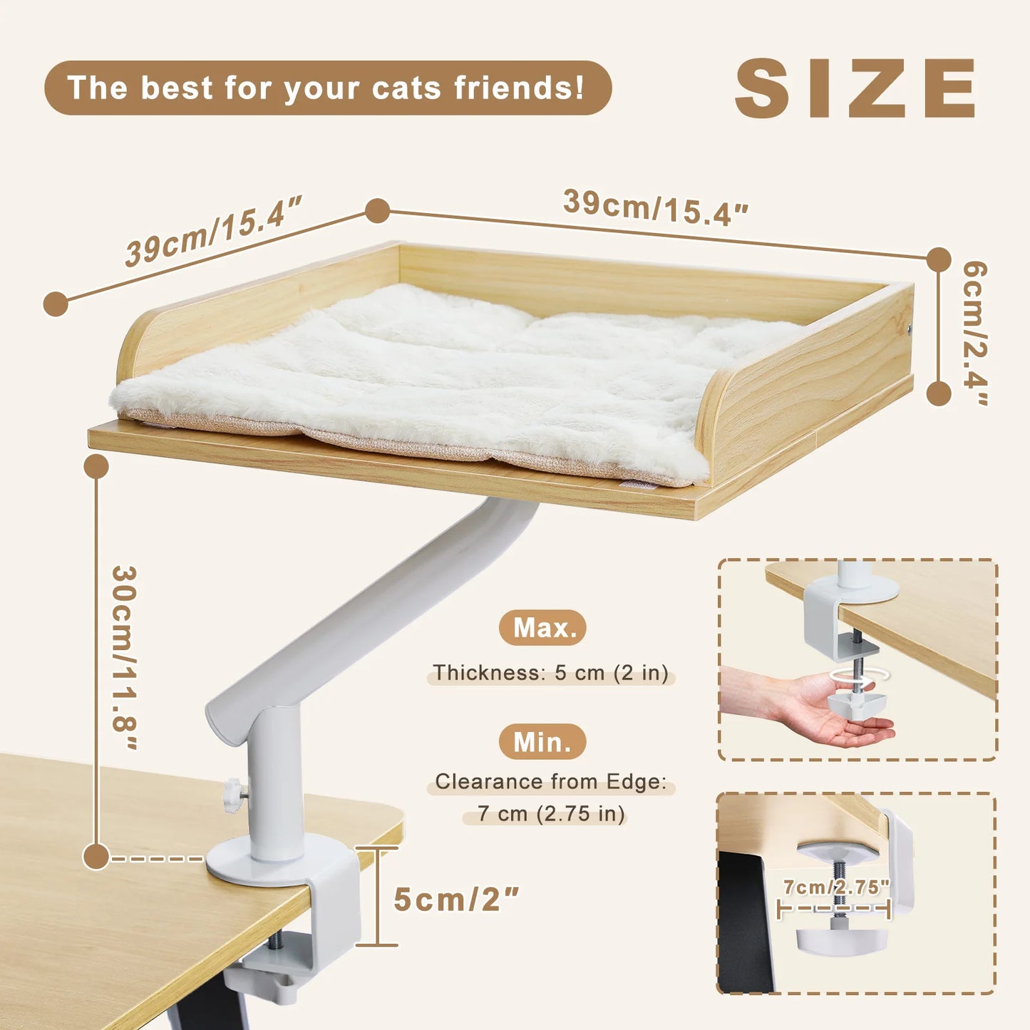 PAWZ Road Cat Desk Bed 360 Degree Rotating Desk Stand