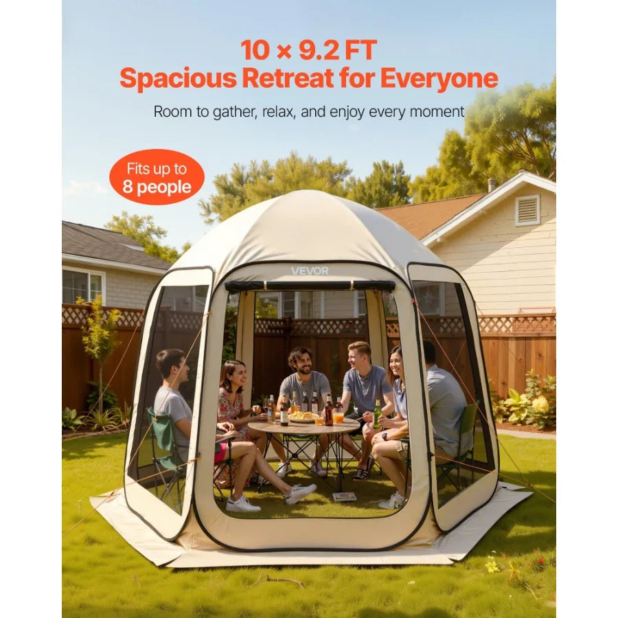 Screen House Tent Pop Up Canopy With Netting Sides