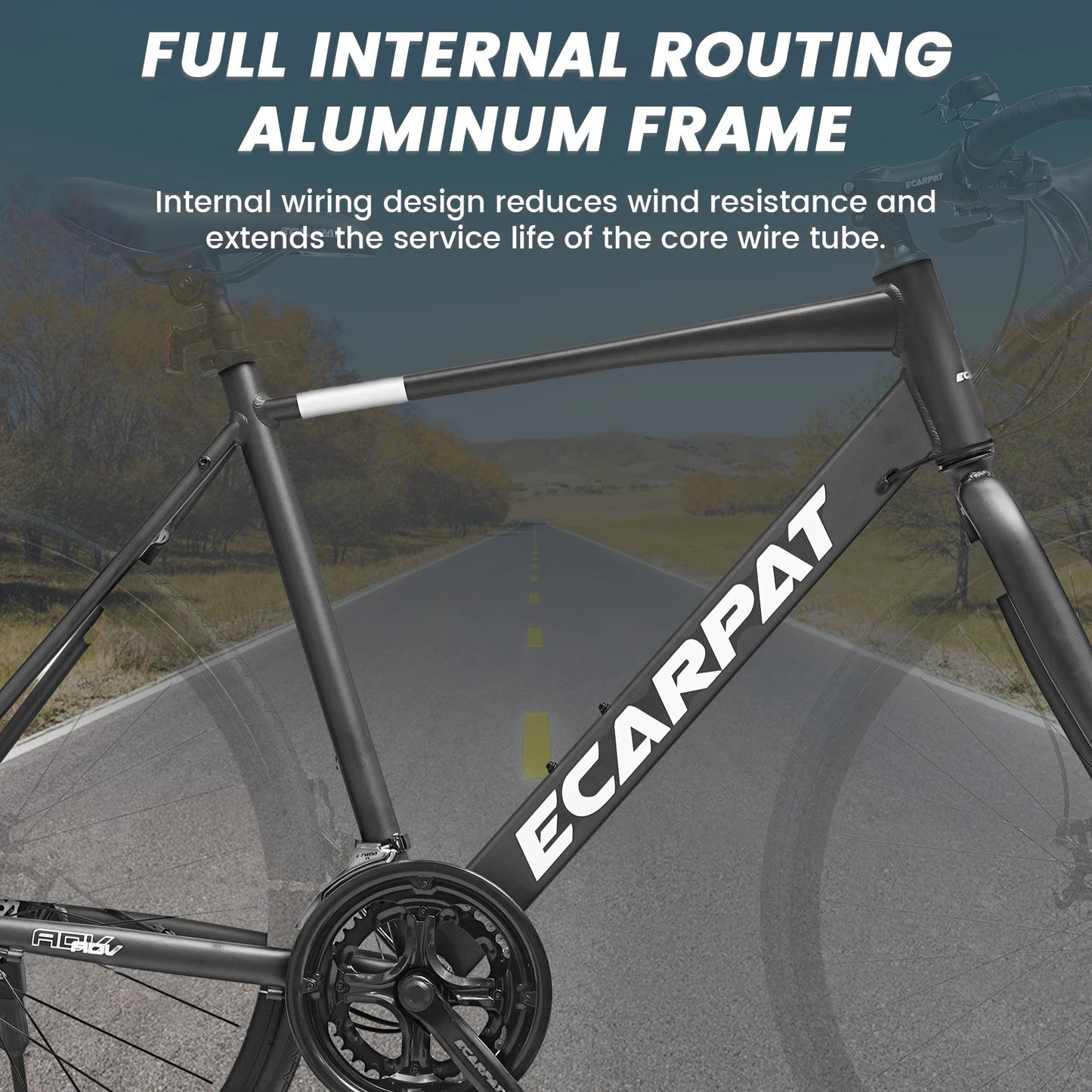 700C Road Bike for Adult Men and Women, 16 Speed Road Bicycle, Lightweight Aluminum Frame, Dual Disc Brake, Racing Bike, Adult City Commuter Bicycle
