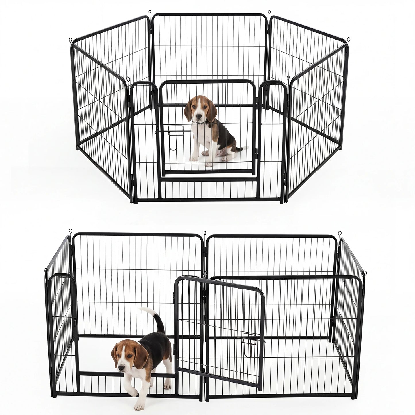 JHK Foldable Metal Dog Playpen For Indoor Outdoor Use Versatile