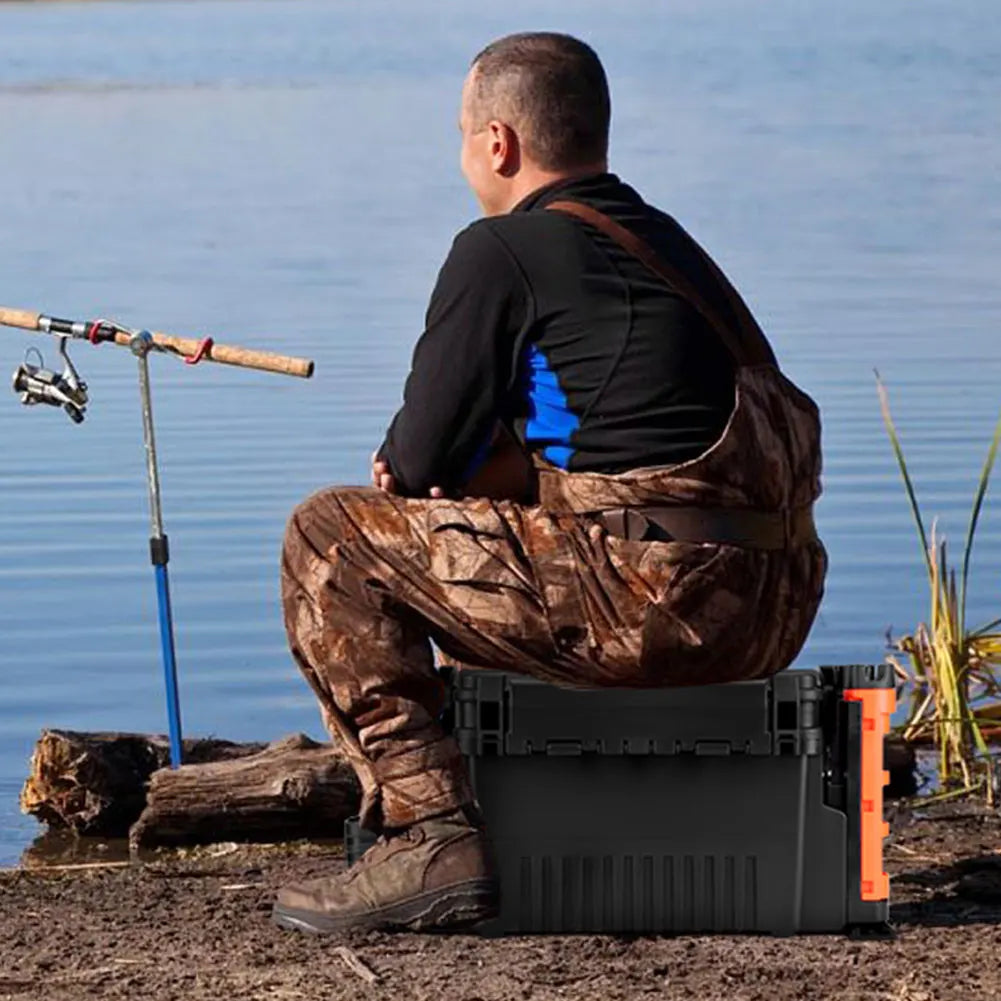 Alilee Two Tier Fishing Tackle Storage Box With Rod And Cup