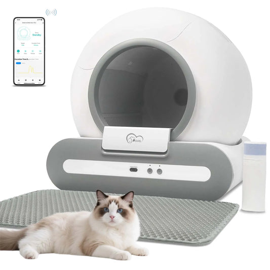 DOEL 65L Self Cleaning Cat Litter Box With App Control 2.4G WiFi
