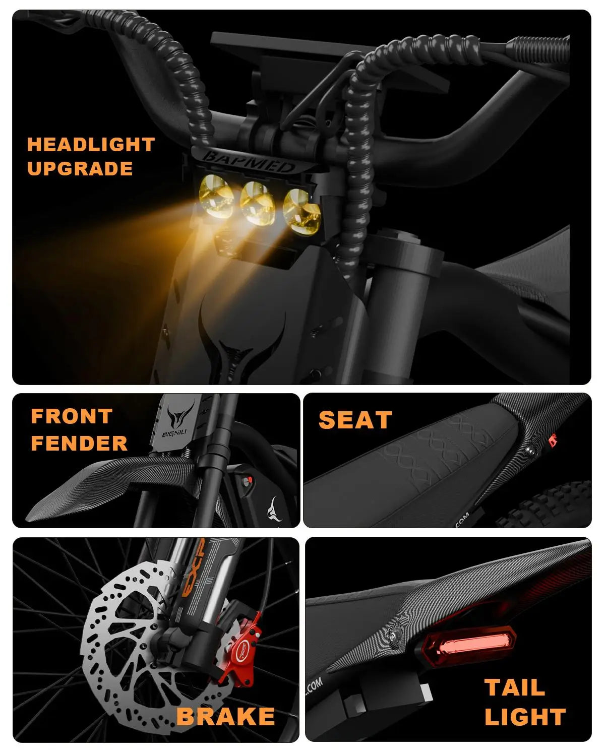 BIGNIU BG-S Pro Electric Bike 3000W 40MPH Full Suspension Off-Road