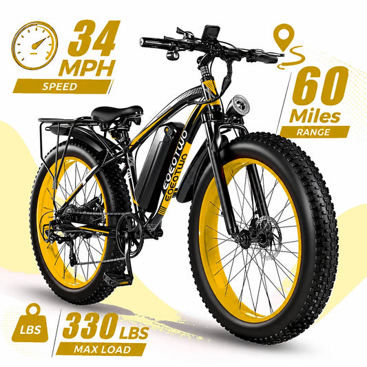 EOEOTWO 1500W Fat Tire Electric Bike 48V 15Ah Mountain