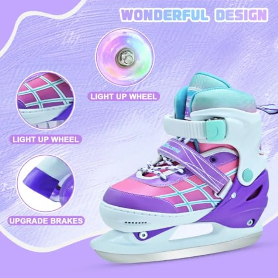 Adjustable Ice Skates for Boys and Girls Beginners